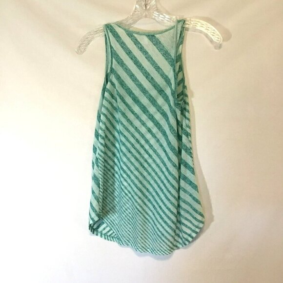 Delia's Tank Top Lightweight Chest Pocket Women's Size Small Turquoise Stripe - Picture 6 of 9
